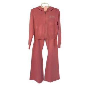 Juicy Couture Pink KNIT Tracksuit • Subtle Bling • NWT • Medium